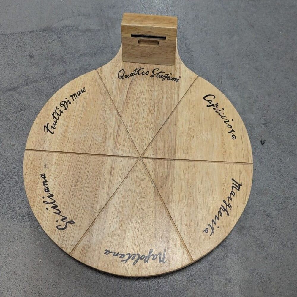 Wooden Pizza Cutting Serving Board - Six Slices